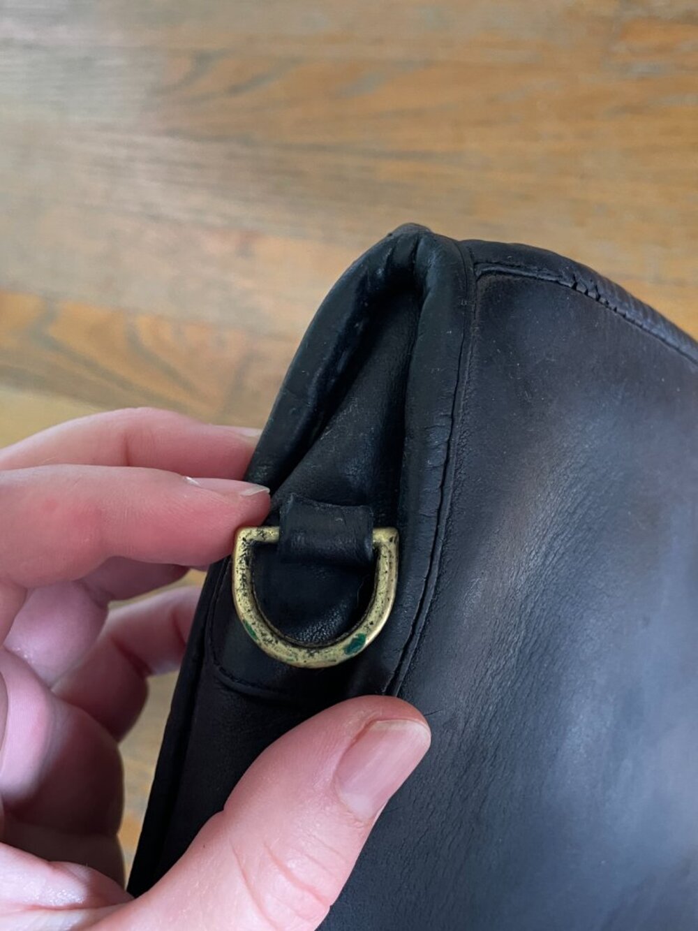 Vintage 70s Coach NYC Basic Bag Black Leather Purse 9455 Pre Creed Bonnie Cashin - Picture 3 of 7